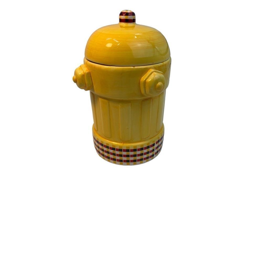 Design Studio 10" Ceramic Fire Hydrant Yellow Cookie Jar - Picture 6 of 9